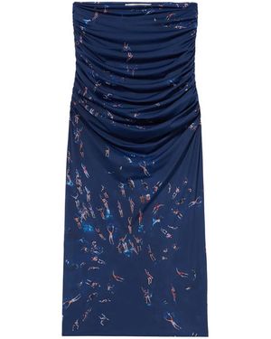 Blumarine Swimmers-Print Midi Skirt - Blue