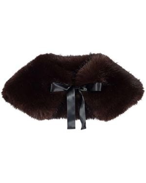 Maje Faux-Fur Tie-Fastening Scarf - Black