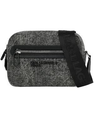 KARL LAGERFELD Washed-Denim Bag - Black