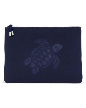 Vilebrequin Pool Embossed-Turtle Clutch Bag - Blue