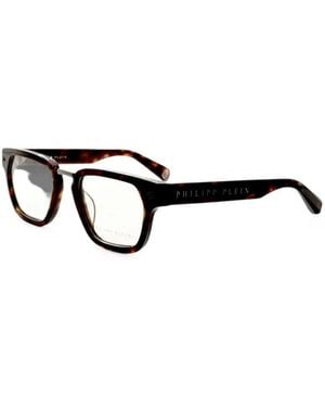 Philipp Plein Tortoiseshell-Effect Square-Frame Glasses - Black