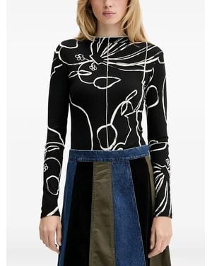 Desigual Long-Sleeve T-Shirt - Black