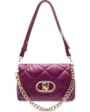 Liu Jo Lapuffy Quilted Metal Logo Bag - Purple