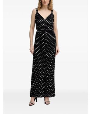 Morgan Polka-Dot Pleated Jumpsuit - Black
