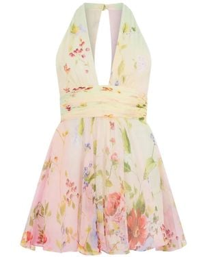 Roberto Cavalli Floral-Print Mini Dress - White