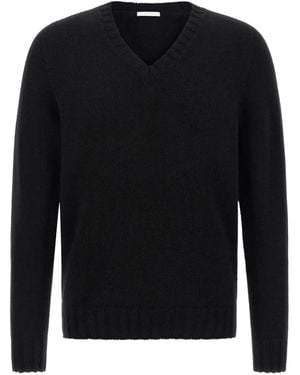 Oliver Lattughi V-Neck Cashmere Jumper - Black