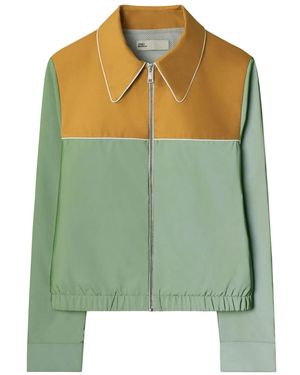 Tory Burch Colour-Block Reflective Jacket - Green