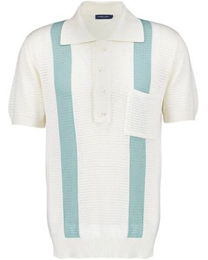 Frescobol Carioca Crochet-Stripe Polo Shirt - Blue