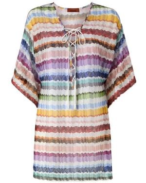 Missoni Tuniek Met Zigzagpatroon En Veters - Grijs