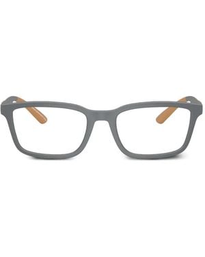 Emporio Armani Logo-Plaque Rectangle-Frame Glasses - Gray
