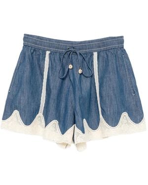 Zimmermann Relaxed Fit Drawstring Waist Shorts - Blue