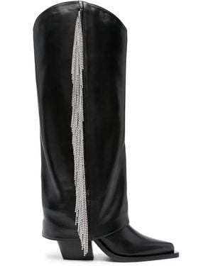 Le Silla Jewel 110Mm Leather Boots - Black