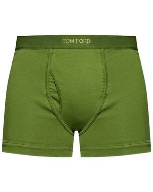 Tom Ford Logo-Waistband Briefs - Green