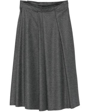 Sofie D'Hoore Pleated A-Line Midi Skirt - Grey