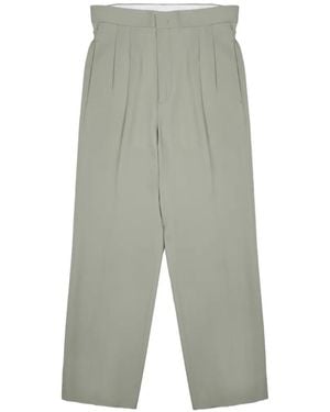 BE ABLE Mat Pleated Straight-Leg Trousers - Green