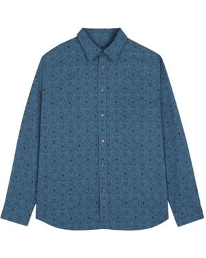 Maison Kitsuné Floral-Print Shirt - Blue
