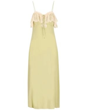 Chloé Lace-Trim Silk Maxi Dress - White