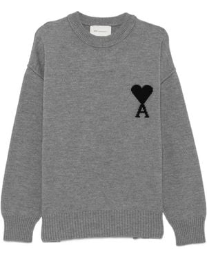 Ami Paris Ami De Coeur Jumper - Grey