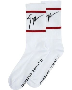 Giuseppe Zanotti Calcetines de punto de intarsia - Blanco