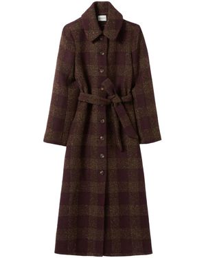Claudie Pierlot チェック コート - ブラウン