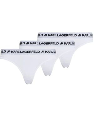 Karl Lagerfeld Set aus drei Slips mit Logo-Bund - Weiß