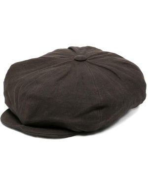 Ziggy Chen Panelled Newsboy Hat - Brown