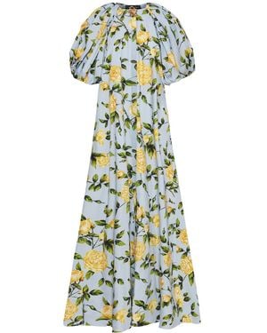 Oscar de la Renta English Rose カフタン - ブルー