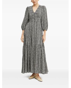 IVY & OAK Floral-Print Button-Front Maxi Dress - Grey