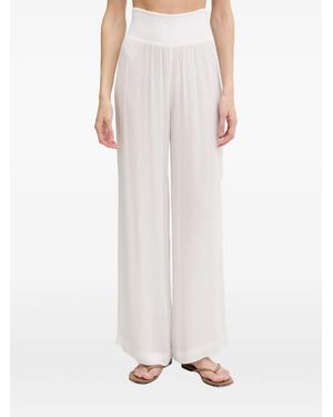 DKNY Smocked-Waistband Pleated Trousers - Pink