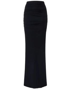 Elisabetta Franchi Falda Larga Fruncida - Negro