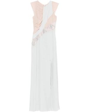 Botsi River Flow Ruched Paneled Dress - White