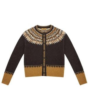 Ermanno Scervino Crystal-Embellished Knit Cardigan - Brown