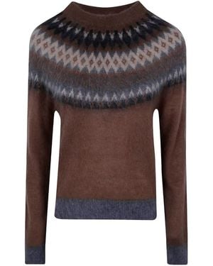 Max Mara Fair Isle-Pattern Sweater - Brown