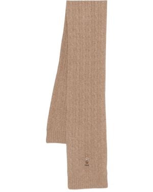 Polo Ralph Lauren Cable-Knit Embroidered Scarf - Natural