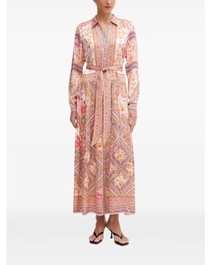 Hale Bob Nicandra Floral-Print Belted Maxi Dress - Pink