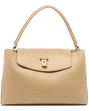 Bally Lock Me Top Handle Shoulder Bag - Natural