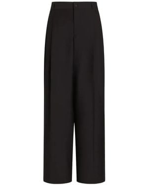 Dolce & Gabbana Wool Faille Trousers - Black