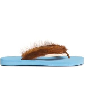 Marni Ponyhair Flip-Flops - Blue