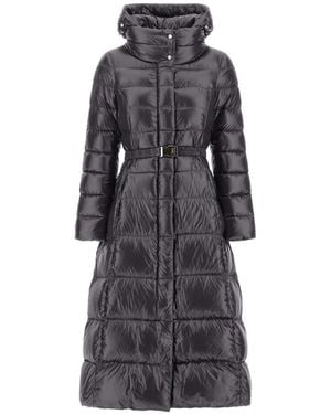 Herno Cappotto Monopetto Ultralight Con Cintura - Grigio