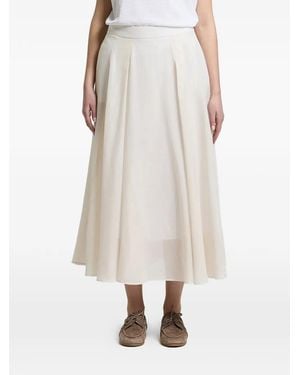 Peserico Midi Pleated A-Line Skirt - White