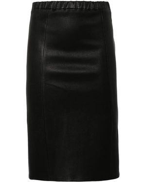 Arma Leather Midi Skirt - Black