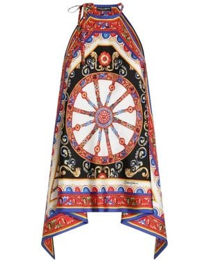 Dolce & Gabbana Carretto-Print Twill Top - Red