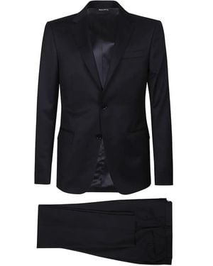 ZEGNA Traje de lana con dos botones - Azul
