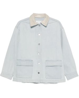 Agolde Contrast-Collar Denim Jacket - White