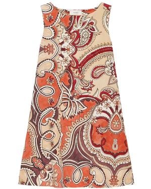 Maliparmi Hippie Lotus Paisley-Print Dress - White