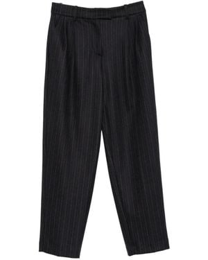 19.61 MILANO Pinstripe Pleated Pants - Black
