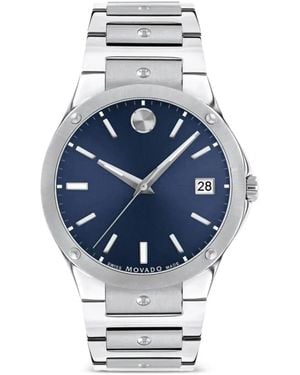 Movado Reloj De Mm Con Cara Redonda - Azul