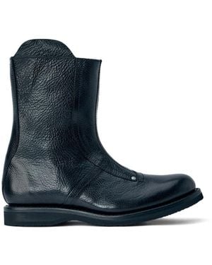 Our Legacy Bottines Moto Texturées À Détails De Coutures - Blue