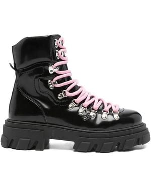 Ganni Chunky-Sole Combat Boots - Black