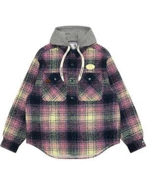 Aape By A Bathing Ape Check-Pattern Hooded Shirt - Blue